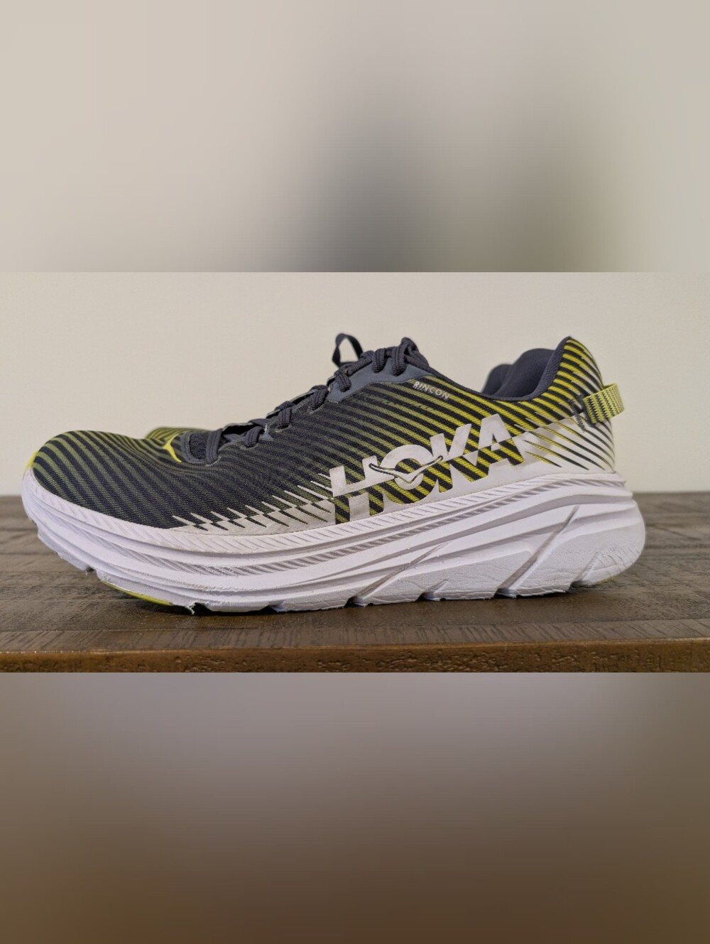 Hoka Men's Running Shoe in Gray and Yellow